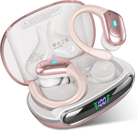 BX30 Bluetooth Headphones Wireless Earbuds Bluetooth 5.3 Earphones with LED Display Noise Cancelling Waterproof over Ear Buds