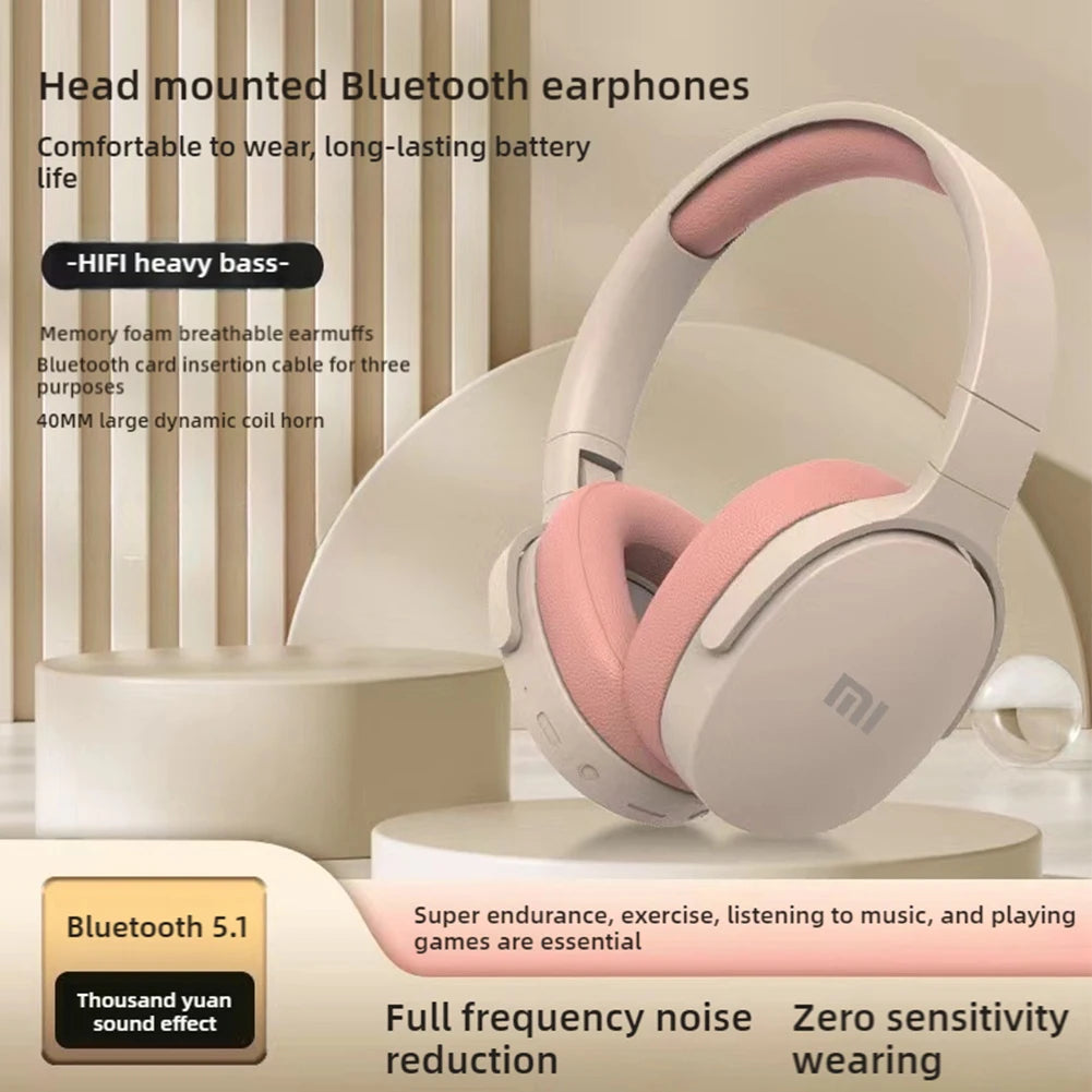 Xiaomi Wireless Bluetooth Headphones over Ear Hifi Stereo Foldable Lightweight Headset Supports TF Cards 3.5Mm Type-C Interface