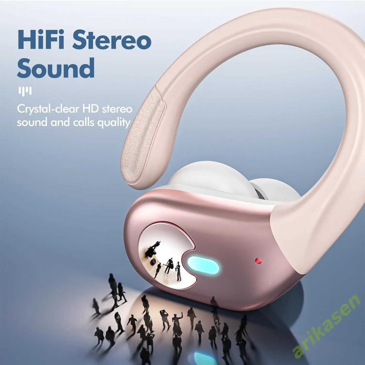 BX30 Bluetooth Headphones Wireless Earbuds Bluetooth 5.3 Earphones with LED Display Noise Cancelling Waterproof over Ear Buds