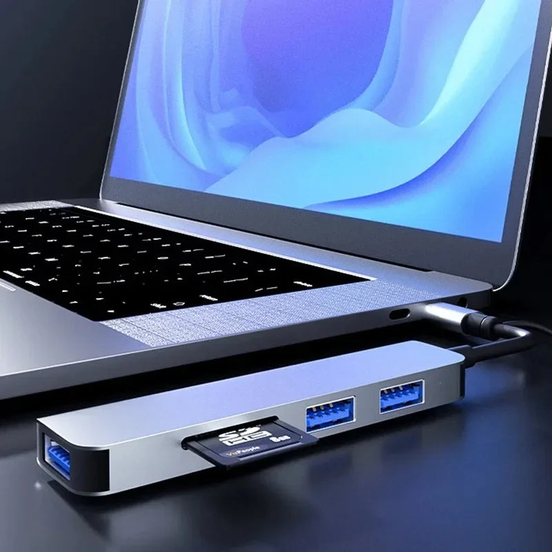 Type C USB 5 in 1 HUB USB 3.0 2.0 Disk Extend Adapter Cable Splitter Phone Charger Dock Micro SD TF Memory Card Reader Writer