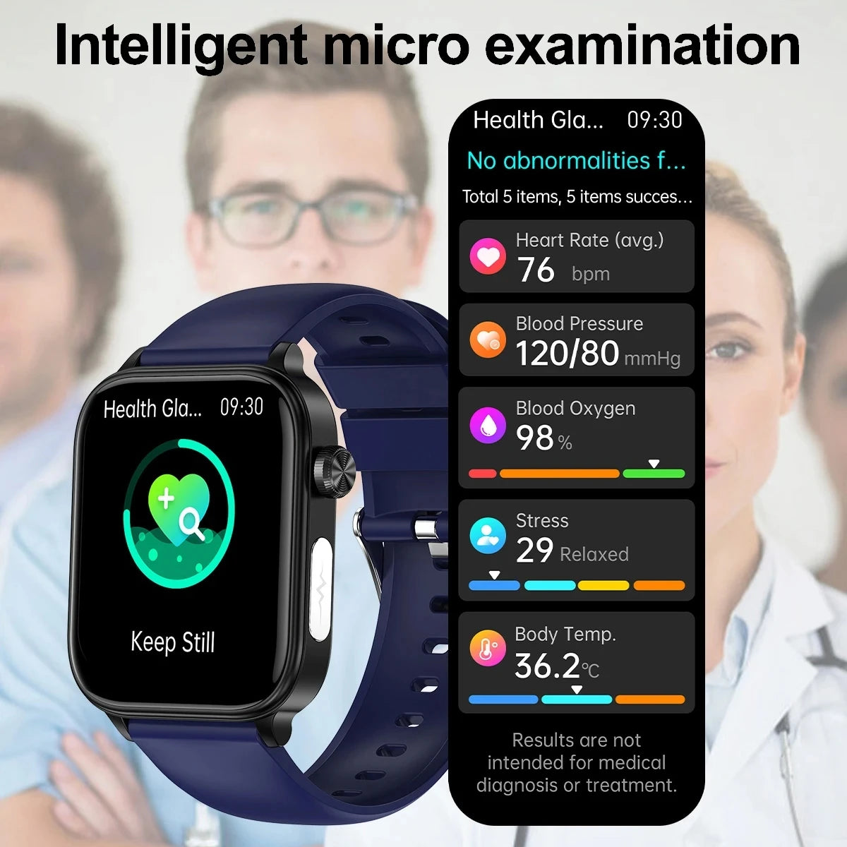 2025 New Al Science Diagnosis Blood Lipids Uric Acid Blood Oxygen Smart Watch Men ECG+PPG Voice Bluetooth Call Health Smartwatch