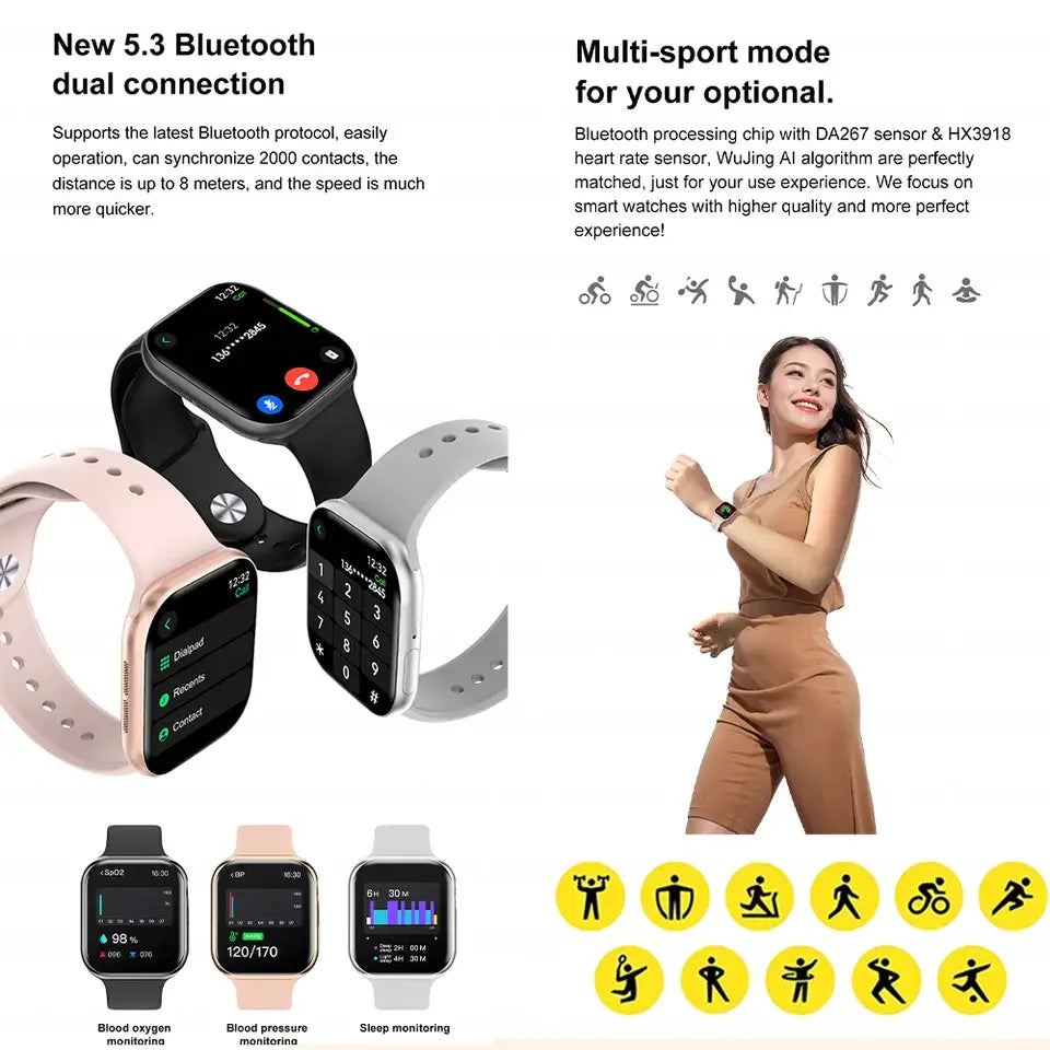 2025 GPS Smart Watch Series 10 for Apple Watch 10 Memory Music Video Bluetooth Call Waterproof NFC Smartwatch for Android IOS