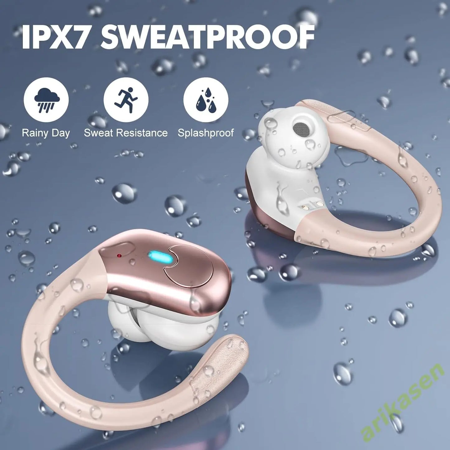 BX30 Bluetooth Headphones Wireless Earbuds Bluetooth 5.3 Earphones with LED Display Noise Cancelling Waterproof over Ear Buds